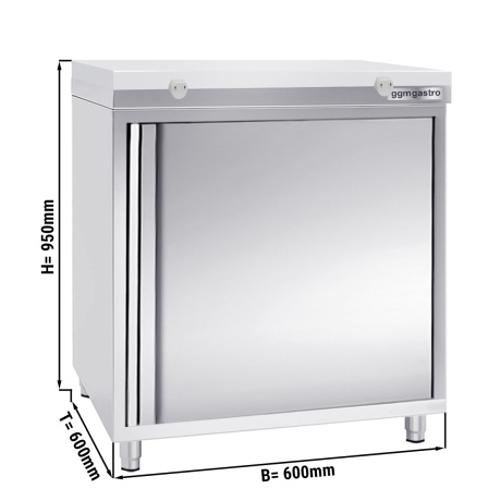 Stainless steel cabinet 60x60cm - with white chopping board