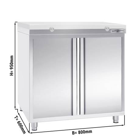Stainless steel cabinet 80x60cm - with white cutting board