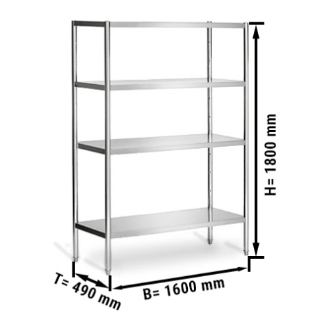 Roostevaba põrandariiul erp 1600x500mm, reguleeritav