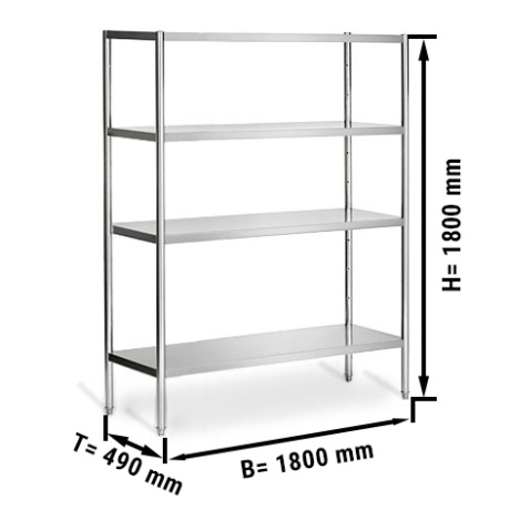 Roostevaba põrandariiul erp 1800x500mm, reguleeritav