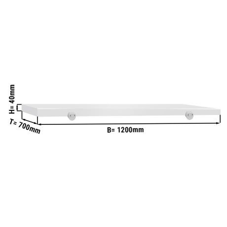 Lõikelaud lihunikulauale 1200x700mm, valge