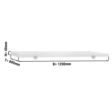 Lõikelaud lihunikulauale 1200x800mm, valge