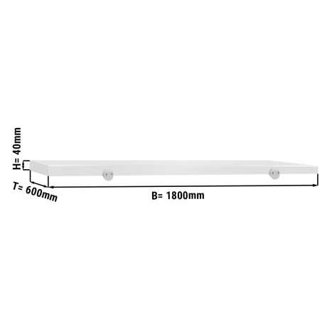 Lõikelaud lihunikulauale 1800x600mm, valge