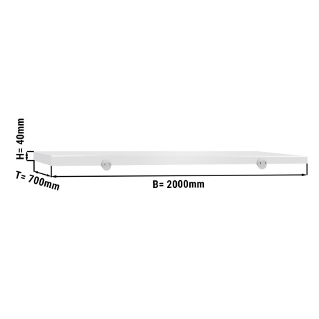 Lõikelaud lihunikulauale 2000x700mm, valge