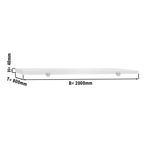 Lõikelaud lihunikulauale 2000x800mm, valge