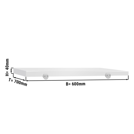 Lõikelaud lihunikulauale 600x700mm, valge