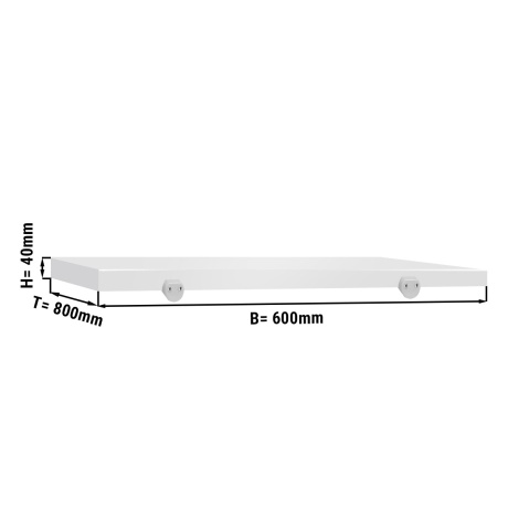 Lõikelaud lihunikulauale 600x800mm, valge