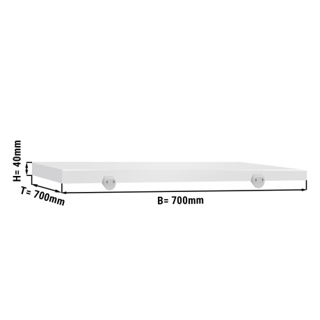 Chopping board for butcher table 700x700mm, white