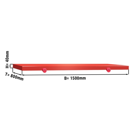 Lõikelaud lihunikulauale 1500x800mm, punane
