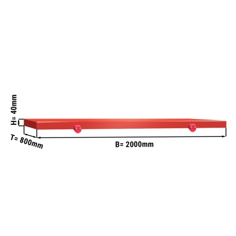Chopping board for butcher table 2000x800mm, red