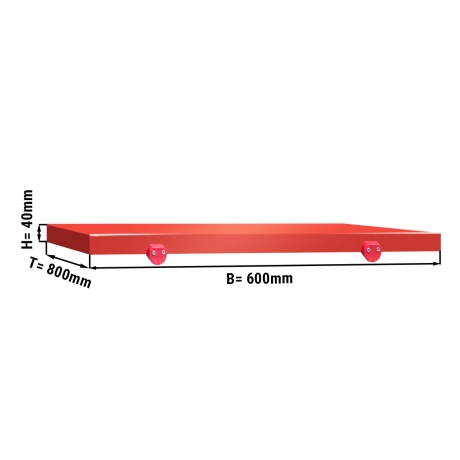 Lõikelaud lihunikulauale 600x800mm, punane