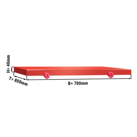 Chopping board for butcher table 700x800mm, red