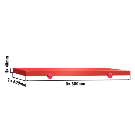 Chopping board for butcher table 800x600mm, red