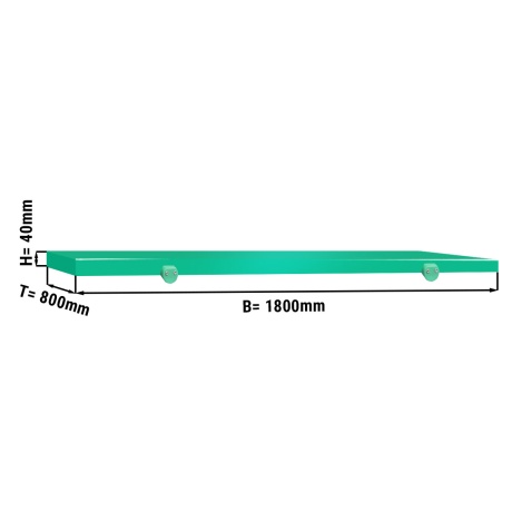 Chopping board for butcher table 1800x800mm, green