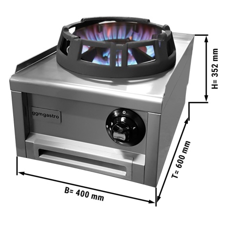 Wok gaasipliit - 1 põletiga - 12 kw