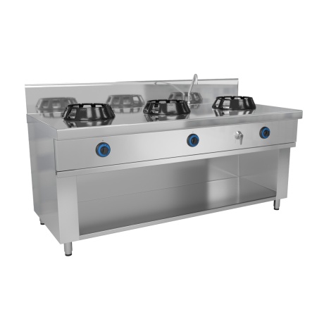 Wokpliit gaasiga - 3 põletit - 42 kw