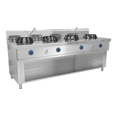 Wokpliit gaasiga - 4 põletit - 56 kw