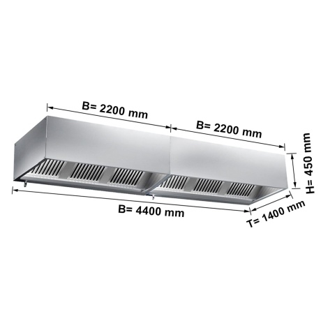 Ventilatsioonikubu filtri ja valgusega 4400x1400x450mm
