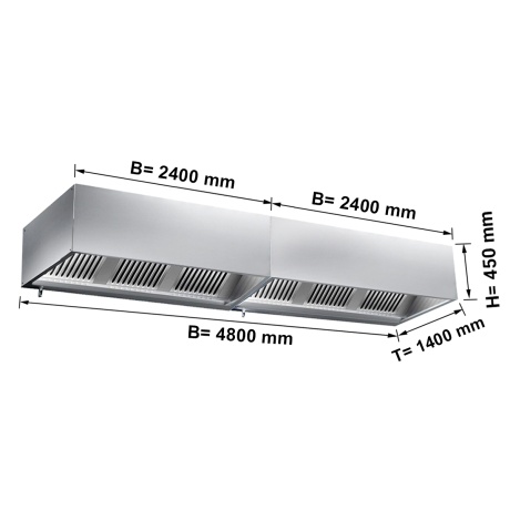 Ventilatsioonikubu filtri ja valgusega 4800x1400x450mm
