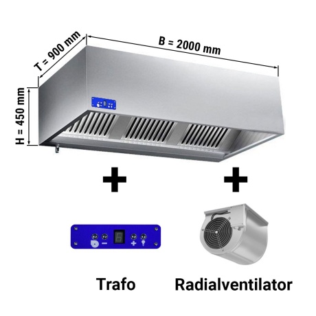Ventilatsioonikubu mootori, regulaatori, filtri ja valgusega 2000x900x450mm