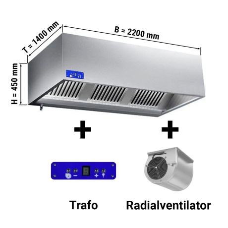 Ventilatsioonikubu mootori, regulaatori, filtri ja valgusega 2200x1400x450mm