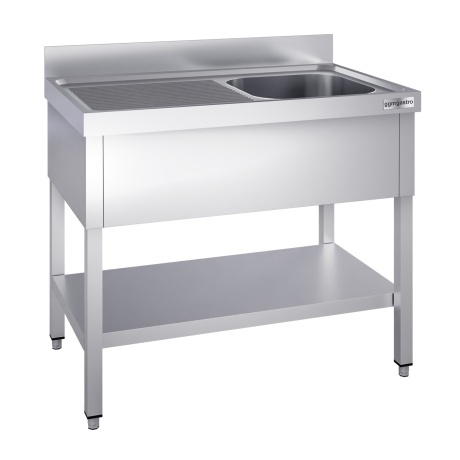 Washbasin table with shelf 1.6 m - sink on the right