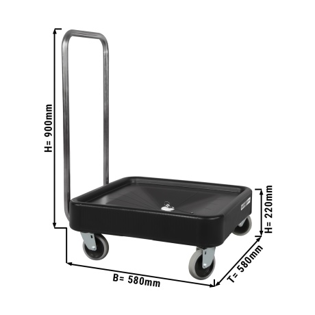 Transport trolley for thermobox 58x58cm, with handle