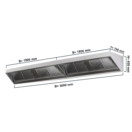 Seinakubu filtri ja valgusega 3600x700x450mm