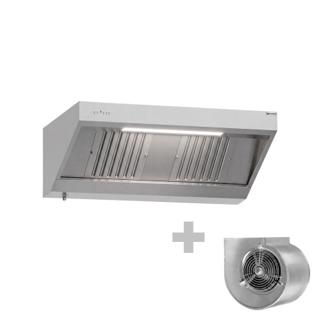Seinälle asennettava liesituuletin moottorilla, säätimellä, suodattimella ja valolla 1400x700x450mm
