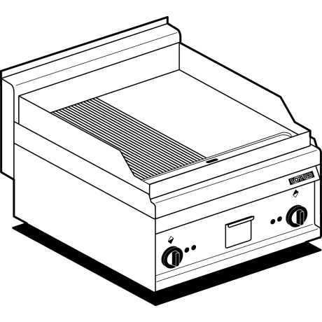Plaatgrill LOTUS 60x65x29cm, rihvel+sile