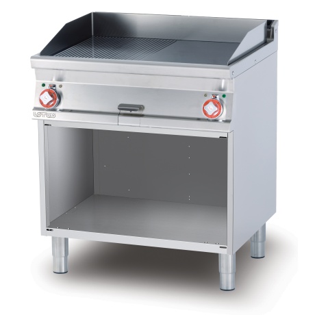 Plaatgrill alusraamiga LOTUS 80x70,5x90cm, rihvel+sile