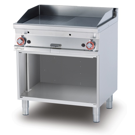 Gaasi plaatgrill alusraamiga LOTUS 80x70,5x90cm, sile+rihvel
