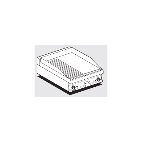 Plaatgrill LOTUS 60x60x28cm, rihvel+sile