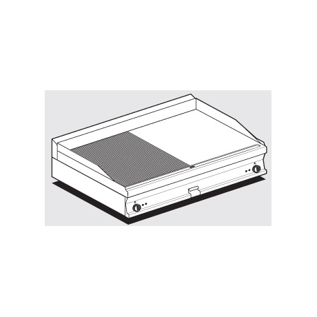 Plaatgrill LOTUS 120x70,5x28cm, rihvel+sile