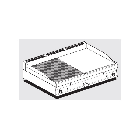 Gaasi plaatgrill LOTUS 120x70,5x28cm, sile+rihvel