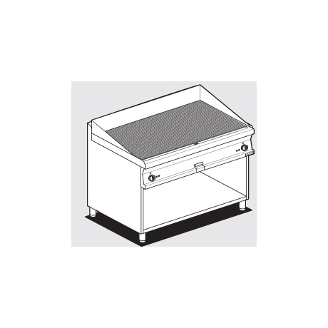 Plaatgrill alusraamiga LOTUS 120x70,5x90cm, rihvel