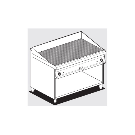 Gaasi plaatgrill alusraamiga LOTUS 120x70,5x90cm, rihvel