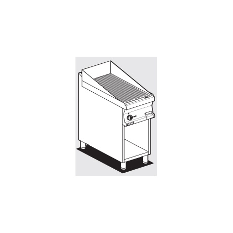 Plaatgrill alusraamiga LOTUS 40x70,5x90cm, rihvel