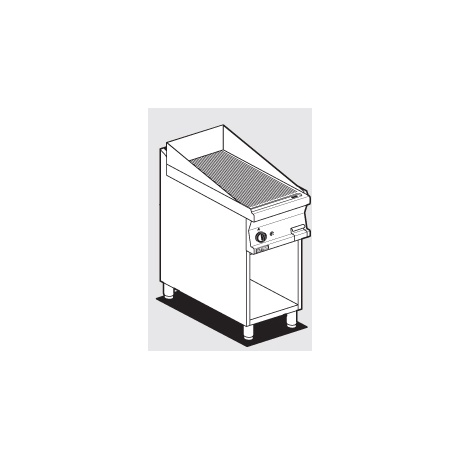 Gaasi plaatgrill alusraamiga LOTUS 40x70,5x90cm, rihvel