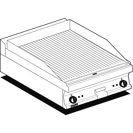 Plaatgrill LOTUS 60x60x28cm, rihvel