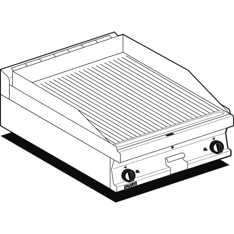 Gaasi plaatgrill LOTUS 60x60x28cm, rihvel