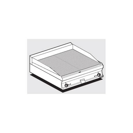 Plaatgrill LOTUS 80x60x28cm, rihvel