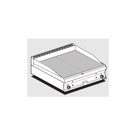 Gaasi plaatgrill LOTUS 80x60x28cm, rihvel
