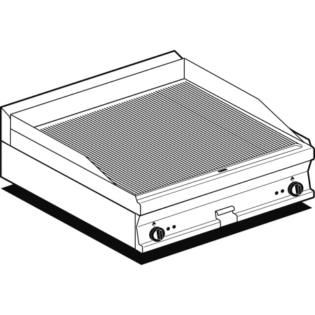 Plaatgrill LOTUS 80x70,5x28cm, rihvel