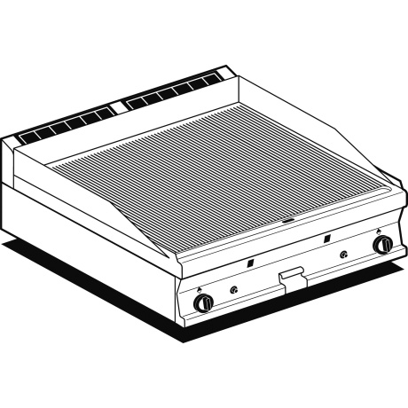 Gaasi plaatgrill LOTUS 80x70,5x28cm, rihvel