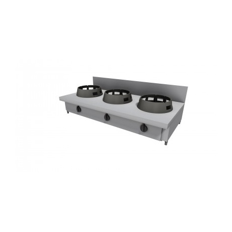 Wok pliit, tagaäärega 3x21kw 150x70cm