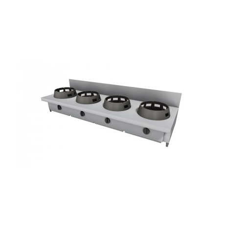 Wok pliit, tagaäärega 4x21kw 200x60cm