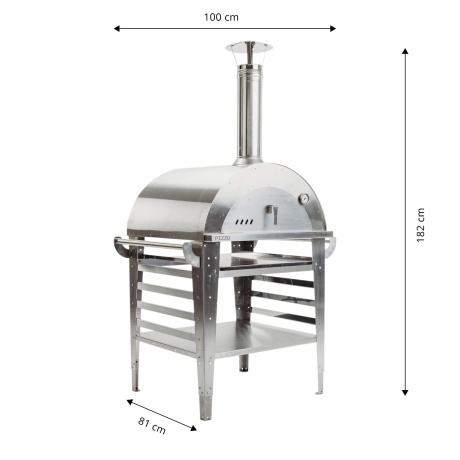 Pizzaahi koos aluslauaga, pizzo-inox