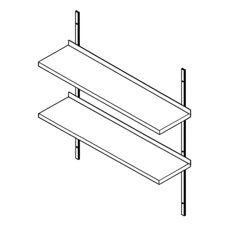 Roostevaba seinariiul 1000x300mm, 2 tasapinda