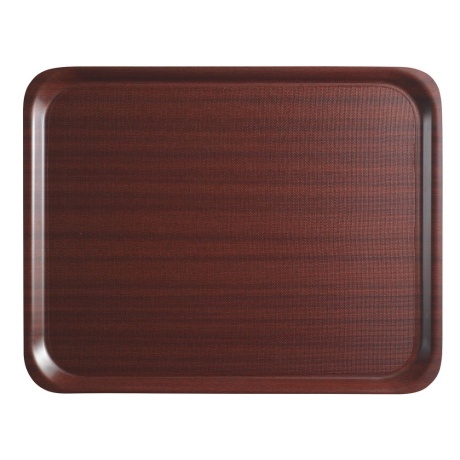 Mykonos ā€“ mahogany serving tray, rectangular, non-slip surface., cambro, rectangular, mahogany, 360x460x(h)mm